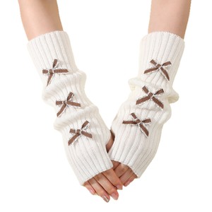 <span class=keywords><strong>Gants</strong></span> tricotés <span class=keywords><strong>mi</strong></span>-<span class=keywords><strong>longs</strong></span> à doigts ouverts de style Lolita pour femmes avec nœud - Product Image 2