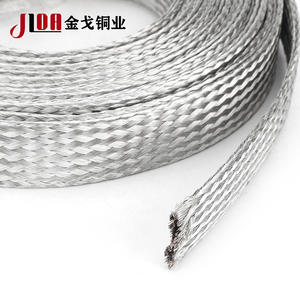Manchons de câble métalliques tressés en cuivre flexibles personnalisés avec bande de mise à la terre maille plate plaquée étain pour <span class=keywords><strong>gaine</strong></span> de fil d'interférence - Product Image 5
