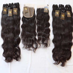 Échantillon de tissage en lot de cheveux humains vierges avec fermeture en dentelle Hd, cuticules brésiliennes en vison brut alignées - Product Image 2