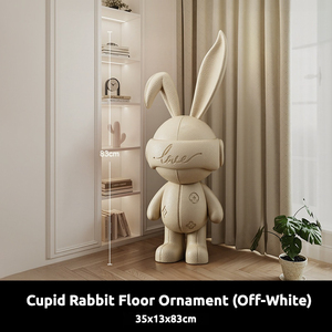 Statuetta in Resina di Coniglietto Cupido Cartoon, Tema Amore, Ornamento Ecologico da Pavimento per Soggiorno, Mobile TV, Divano, Grande Decorazione - Product Image 6