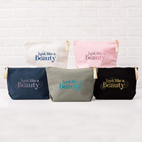 Pochette à maquillage pour Halloween avec logo personnalisé, vierge, en toile de coton, sacs à cosmétiques réutilisables avec fermeture éclair et logo