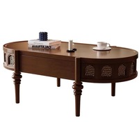 Table basse vintage française en bois massif, petite table design pour salon, nouveau modèle de table basse ronde pour buffet