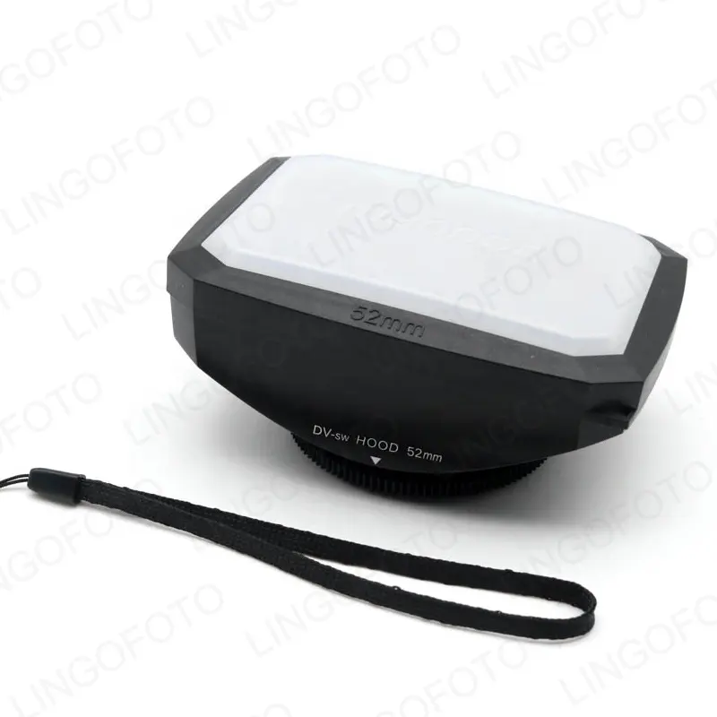 Mennor 52 millimetri 16:9 Ampio Angolo di Video Macchina Fotografica del Supporto della Vite Lens Hood con Tappo Bianco robusto lente cappe di la serie DV LL1215