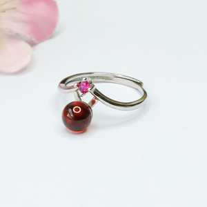 2026 오렌지 레드 가넷 반지 크리스탈 컬러 여성용 공장 도매 세대 S3100204 - Product Image 1
