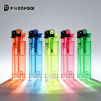 Briquets jetables modernes transparents en plastique, lot de 5 couleurs, briquet à roue à grattage pour fumeurs
