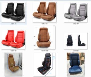 JBR1081 Asientos de Carreras de Plástico PVC Negro Marrón, Diseño Plegable con Función de Deslizamiento, Asientos de Coche Modificados - Product Image 2