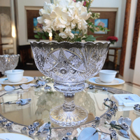 Ensemble de bols à fruits en verre sur pied, faits à la main, bohèmes, personnalisés, écologiques, durables, de luxe, assiettes de mariage
