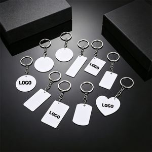 Customised Business Double Sides Printing Metal Rectangle Round Heart Square Sublimation Blanks Keychains - Product Image 4