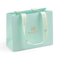 Petit sac en papier bronzant respectueux de l'environnement ruban imprimé Logo sac à main pour bijoux Ins cadeaux recyclable