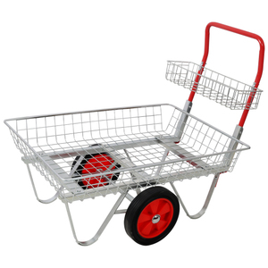 Chariot de jardin en métal avec panier en fil métallique, chariot de transport utilitaire pour pépinière, uniquement aux États-Unis - Product Image 1