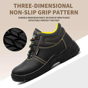 JIANKUN, zapatos de seguridad <span class=keywords><strong>para</strong></span> hombre, placa de acero antiperforación, cuero de vaca en relieve, resistente al agua, punta de acero antigolpes, malla transpirable <span class=keywords><strong>para</strong></span> invierno - Product Image 6