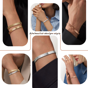 Brazalete de Diseño Inspirado en Marcas de Lujo, Infinitamente Flexible, con Motivo de Tornillo y Estilo Minimalista - Product Image 5