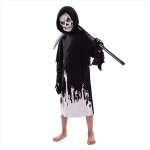 Disfraz de Grim Reaper que brilla en la oscuridad para niños, traje de actuación de Halloween, talla infantil de 8 a 13 años, tela de poliéster - Product Image 4
