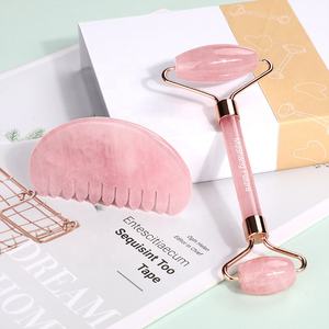 Mushang Vente en gros Ensemble d'outils de massage du visage en pierre naturelle Rouleau en quartz rose de haute qualité et logo personnalisé <span class=keywords><strong>Gua</strong></span> <span class=keywords><strong>Sha</strong></span> - Product Image 2