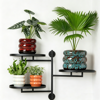 Décoration Maison & Jardin : Pot de fleurs en céramique réactive bleue, style ferme, 5 pouces, pour extérieur