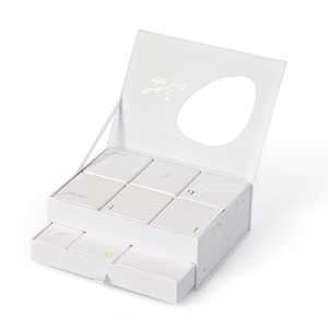 Emballage cosmétique biodégradable double couche OEM ODM, emballage de soins de la peau de luxe, boîte de calendrier de l'avent personnalisée de 12 jours avec miroir - Product Image 1