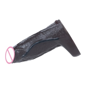 Funda de silicona suave negra para agrandamiento de pene, tipo media funda, con anillo para el pene, para retrasar la eyaculación masculina, juguete sexual para adultos. - Product Image 4