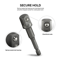 Ensemble de 3 rallonges de douilles en acier au chrome-vanadium à impact, tige de rallonge 1/4\", 3/8\", 1/2\", embouts hexagonaux, outils électriques