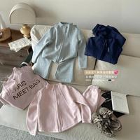 Nouvel ensemble pull doux coréen pour filles printemps/automne 2026 : veste zippée et pantalon évasé – Collection Rentrée des classes