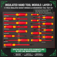 Kit d'outils isolés VDE 1000V, 84 pièces, pour l'entretien et la réparation électrique des véhicules électriques, avec un véhicule porte-outils