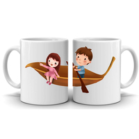 Ensemble de tasses à café personnalisées en céramique pour la Saint-Valentin, pour couple, avec possibilité de sublimation, design personnalisé, cadeau pour couple