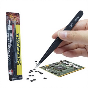 แหนบอุตสาหกรรมสแตนเลสสีดำเคลือบ ESD-12 สำหรับงานจับชิ<span class=keywords><strong>ป</strong></span> งานเบเกอรี่ <span class=keywords><strong>ป</strong></span>ลายตรง/แหลม/โค้ง - Product Image 1