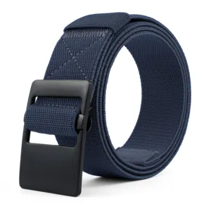 Offre Spéciale extérieur élastique 3.8cm de large toile tissée hommes sports et loisirs tissu alliage boucle ceinture