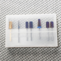 Ensemble de 5 embouts de ponceuse à ongles en carbure de tungstène pour nettoyage des cuticules, à coupe croisée, diamantés, Tornado, coniques et en forme de barillet