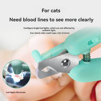 Coupe-ongles pour animaux de compagnie en acier inoxydable avec lumière LED, protection de sécurité intégrée et lime à ongles pour chats et chiens - Conception ergonomique