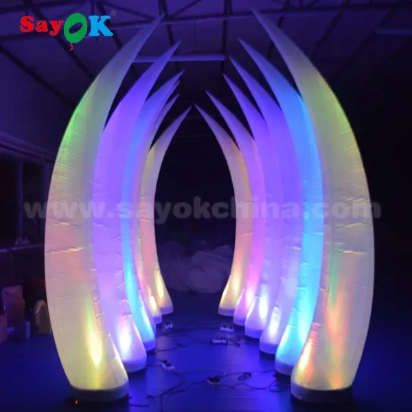 Sayok Inflatable Decoration Led Tusk Inflatable Pillar With Lighting For Event Led Inflatable Elephant Pillar Model