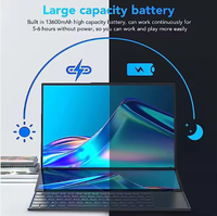 Ordinateur portable de jeu professionnel Intel I7 9750H Core 16,1 pouces + 14 pouces double écran IPS 1920x1200 Windows 11, corps métallique, neuf