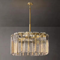 Lustre en verre moulé américain, simple, rond, pour salle à manger, bar, lampe suspendue, luxe moderne, 36 pouces