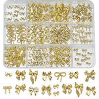Boîte de 12 compartiments de perles demi-rondes dorées et argentées pour ongles, breloques pour ongles, perles plates rondes de 1/2/3/5 mm, micro-billes de caviar pour manucure