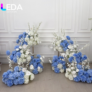 LEDA Artificial Silk <b>Blue</b> White Flower Ball Flower <b>runner</b> <b>Table</b> Decorative Centerpiece Floral Arrangement <b>For</b> Wedding Decoration - Product Image 6