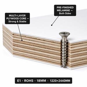 Panneau en <span class=keywords><strong>bois</strong></span> plaqué mélamine standard 4x8 pieds, utilisé pour la fabrication <span class=keywords><strong>de</strong></span> meubles et <span class=keywords><strong>de</strong></span> cadres <span class=keywords><strong>de</strong></span> portes, prix abordable - Product Image 3