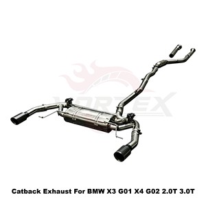 Sistema de Escape Catback con Válvulas Vortex SS304 para BMW X3 G01 X4 G02 2.0T 3.0T B48 B58 2019-2024, Kit de Sistemas de Ajuste de Ajuste Directo - Product Image 3