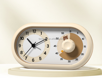 Timer Visual untuk Anak-anak, Timer Hitung Mundur 60 Menit, Timer Pomodoro Layar Ganda dengan Jam Alarm, Alat Manajemen Waktu Tanpa Suara