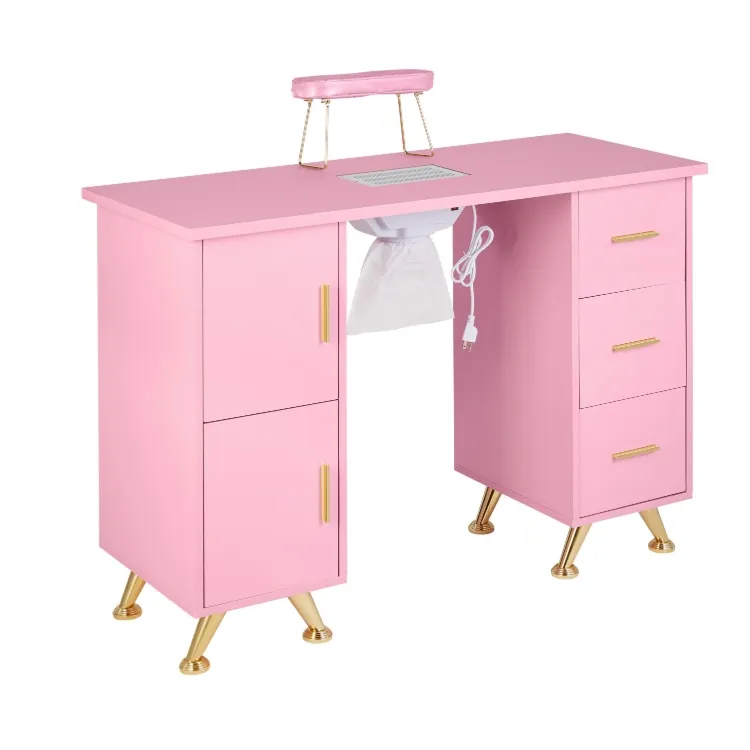 Маникюрный стол Маникюрный Стол с ящиками для хранения ногтей розовая рабочая станция для салона красоты
