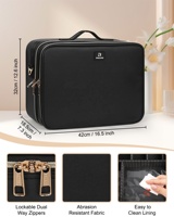 ReIaveI XL Trousse de maquillage portable multifonctionnelle, durable, élégante, en PVC, avec fermeture éclair, résistante à l'eau, grande capacité, pour artistes