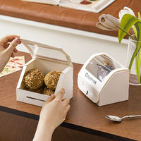 Vente en gros Yilida Récipient à emporter en papier jetable avec fenêtre Logo personnalisable Cadeau élégant pour gâteau Sushi Emballage à emporter