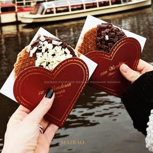 Stroopwaffles Stroopwafel Holder Cono de papel imprimible para alimentos para remolques de alimentos Uso de cono de crepé con goma de mascar Comida para bebés - Product Image 1