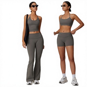 ชุดโยคะเลกกิ้งสีเทาสำหรับผู้หญิงไซส์ใหญ่ 5 ชิ้น น้ำหนักเบา คุณภาพสูง สำหรับออกกำลังกาย - Product Image 3