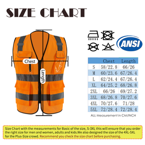 Gilet de sécurité multifonctionnel en polyester léger avec fermeture éclair, tricoté/maillé, haute visibilité, réfléchissant, conforme à la norme ANSI Classe <span class=keywords><strong>2</strong></span> - Product Image 6