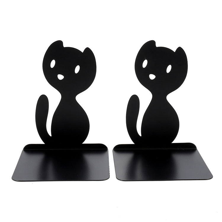 Подставки для книг в форме животных, креативные металлические книжные подставки в форме чёрной кошки с лазерной резкой, настольный органайзер для студентов
