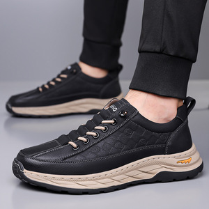 Outdoor <b>Work</b> <b>Shoes</b> <b>Men</b> Genuine Leather Round Toe Lace-up Flat Heel All Seasons Walking Style <b>Shoes</b> - Product Image 4
