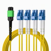 Cable de Conexión Damu MPO APC Hembra a 8 LC UPC Monomodo OS2 Fanout, 9/125um LSZH QSFP 40G, para Centro de Datos, 5m