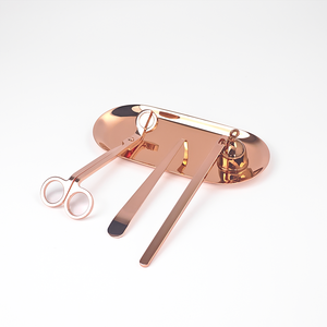 Kit d'entretien de bougies 4-en-1 DLT : Ciseaux, pique-bougie, éteignoir, plateau et outils – Logo personnalisé – Noir, Or, Argent – Coupe-<span class=keywords><strong>mèche</strong></span> de bougie - Product Image 4