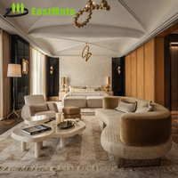 Ensemble de canapés d'hôtel de qualité commerciale moderne pour Guesthouse, Resort, Aparthotel, ignifuge, durable, fabriqué en MDF et contreplaqué, OEM ODM, stable