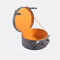 Étui de transport rond haut de gamme personnalisé avec logo et serrure, boîte de rangement ronde en cuir PU à marque privée pour emballage cadeau de marque