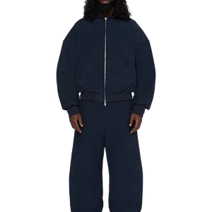 Fabrication de sweat-shirts en molleton français lourd et vieilli, 80% polyester, 20% coton, 350 g/m², vierge, personnalisable, pour homme, fermeture éclair, surdimensionné, ample, automne - Product Image 6